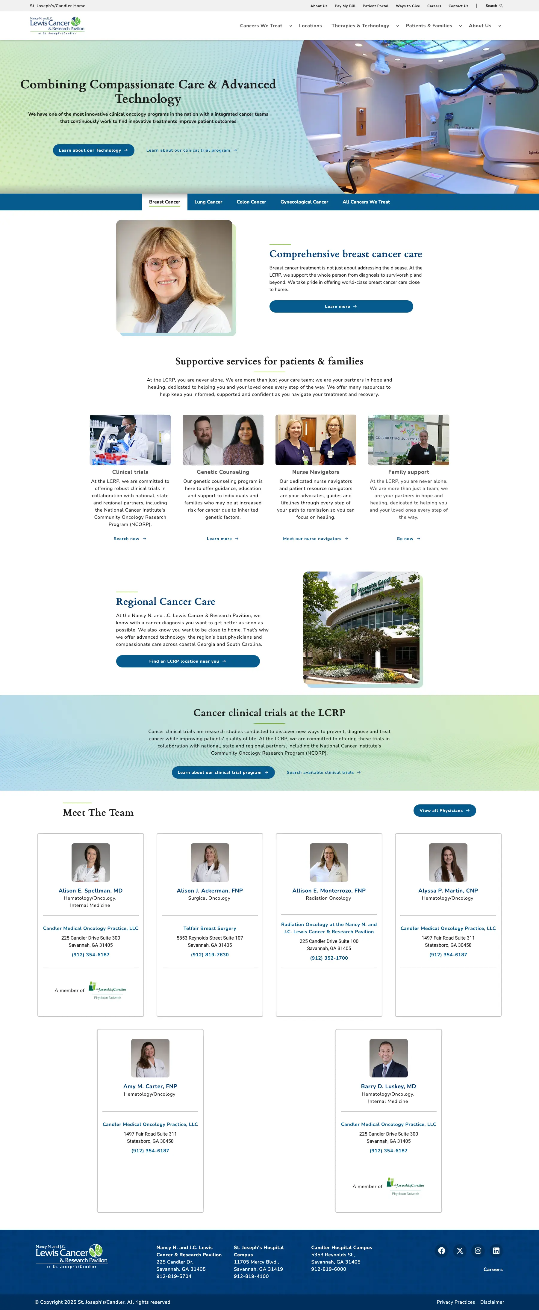 St Joseph's/Candler website landing page