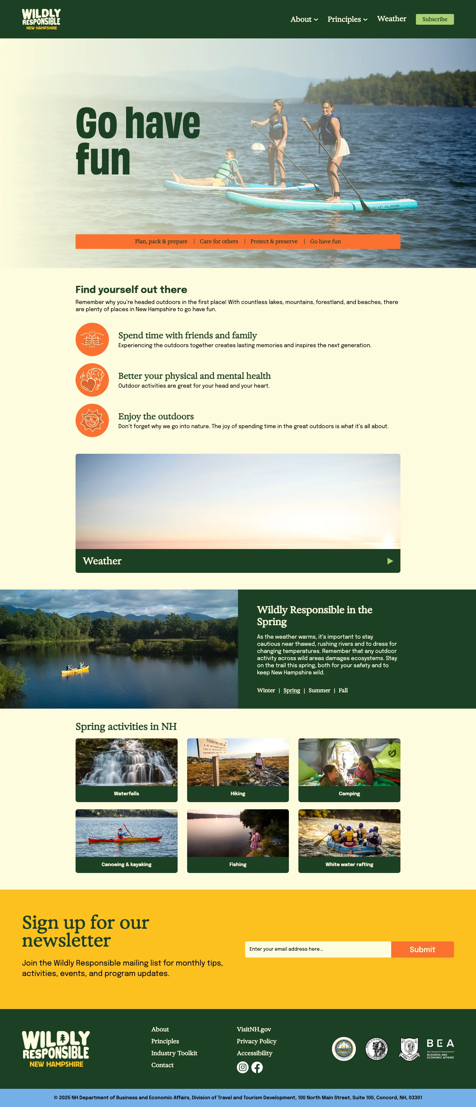 Screenshot of Wildly Responsible microsite landing page